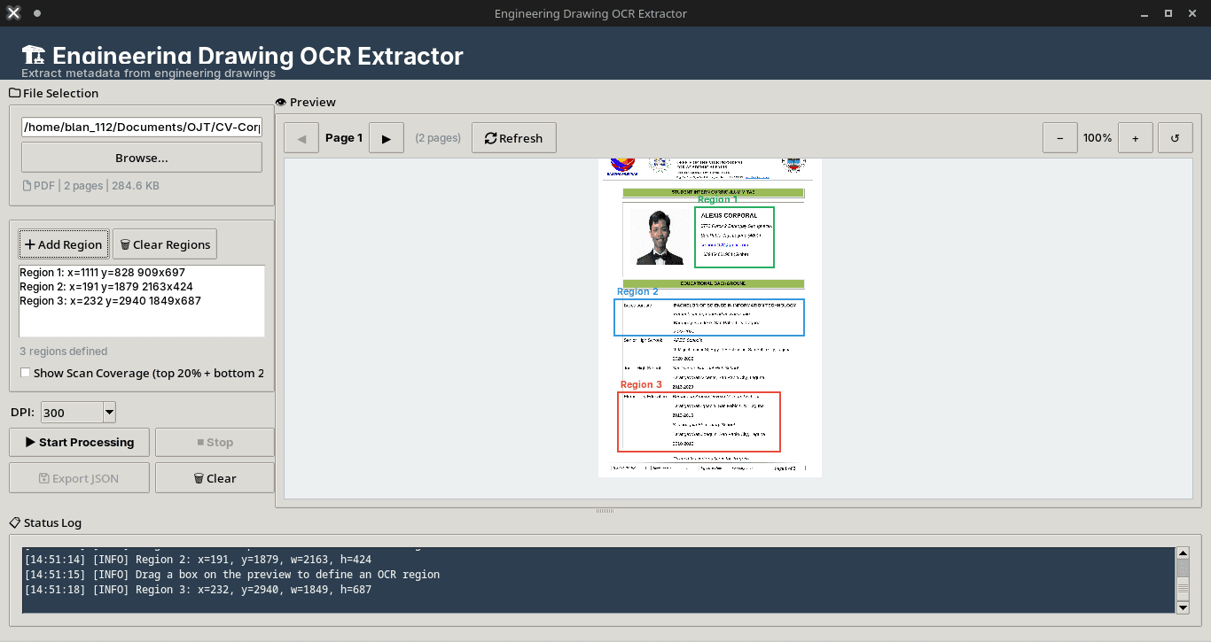 OCR Drawing Extractor screenshot 1